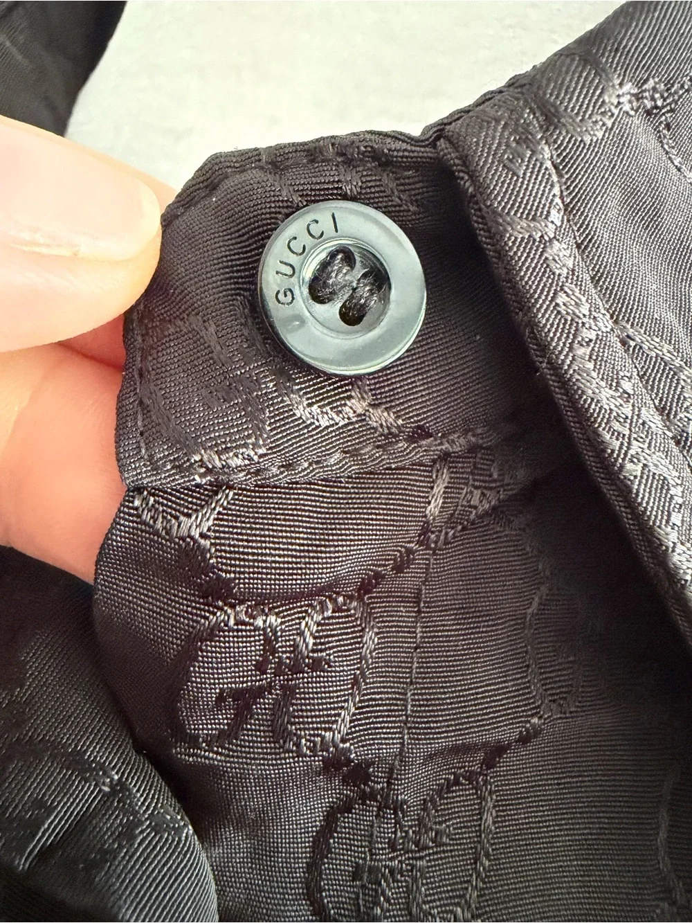 Gucci Black Monogram Long-Sleeve Button-Down Shirt